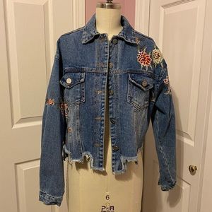 Floral jean jacket